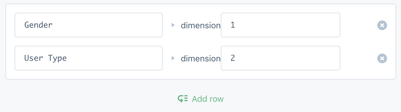 custom dimension mapping screenshot